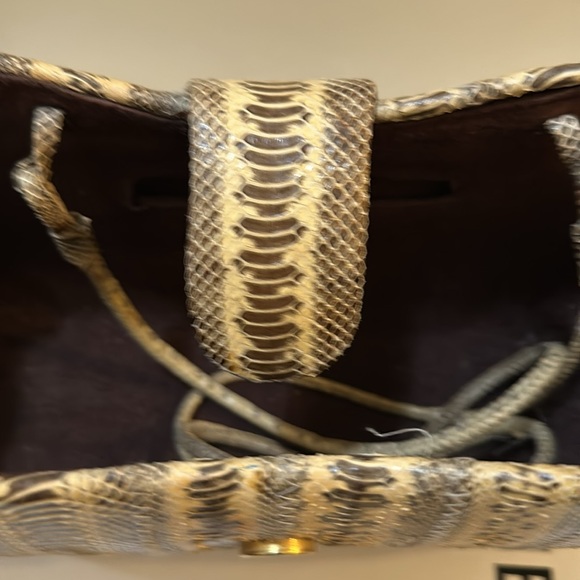 Vtg snakeskin clutch handbag - Picture 6 of 9